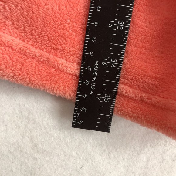 Dip Sleepwear Women's Size Large Peach Pink Plush Belted Patch Pocket Bathrobe - Picture 6 of 9